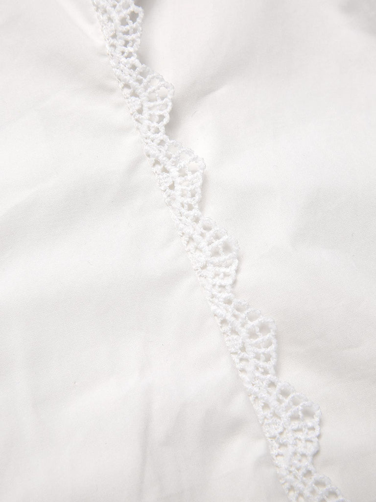 2PCS Gray 1950s Plaid Ruffled Dress & Cotton Blouse