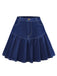 Dark Blue 1960s Ruffled Denim Skirt
