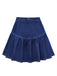 Dark Blue 1960s Ruffled Denim Skirt