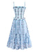 1940s Daisy Mesh Patchwork Smocked Dress