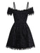 1950s Halloween Spider Web & Cross Textured Dress