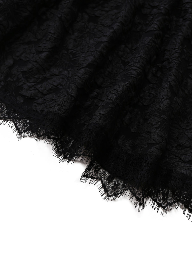 1950s Halloween Spider Web & Cross Textured Dress