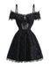 1950s Halloween Spider Web & Cross Textured Dress