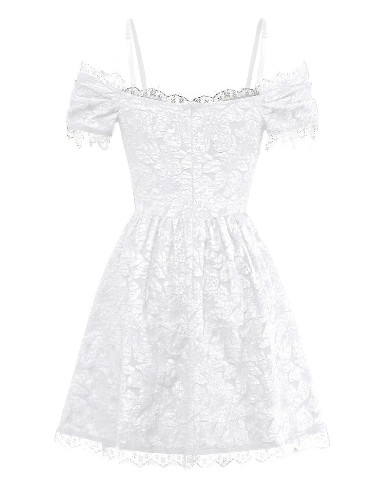 1950s Halloween Spider Web & Cross Textured Dress