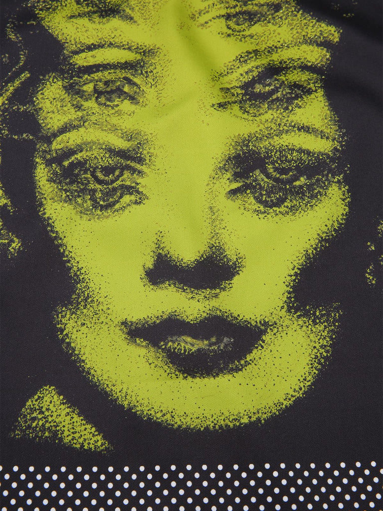 Black 1960s Face Print Polka Dot Dress