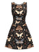 Black 1960s Witch Moth Butterfly A-Line Dress