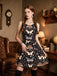 Black 1960s Witch Moth Butterfly A-Line Dress