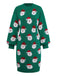 Green 1960s Christmas Santa Claus Sweater Dress