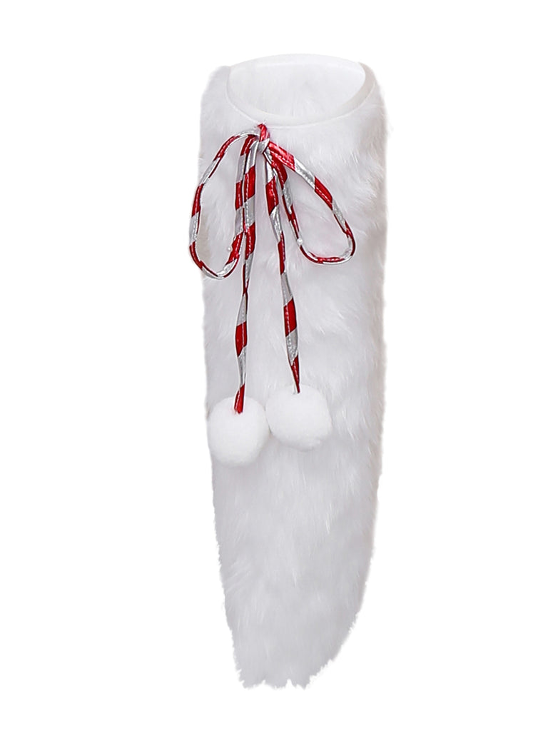 Red 1960s Candy Cane Stripe Hooded Dress & Leg Warmers