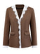 Brown 1950s Lace Patchwork Long Sleeve Button Jacket
