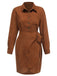 Brown 1960s Corduroy Pencil Dress