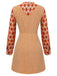 2PCS 1960s Orange Blouse & Tweed Mini Dress
