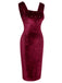 Wine Red 1960s Velvet Elk Bow Dress