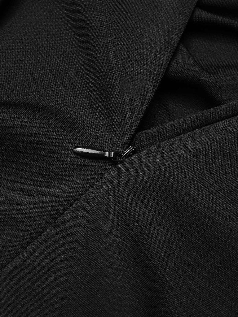 Black&Red 1950s Christmas Snowflake Mesh Dress