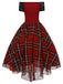 Red 1950s Christmas Plaid Girdle Dress