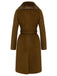 Brown 1940s Fur Collar Belted Coat
