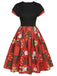 Red 1950s Christmas Plaid Santa Claus Dress