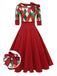 Green 1950s Christmas Plaid Patchwork Dress