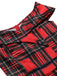 Red 1950s Christmas Plaid Off-Shoulder Dress