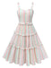 Multicolor 1950s Spaghetti Strap Striped Dress