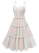 Multicolor 1950s Spaghetti Strap Striped Dress