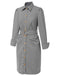 1960s Houndstooth Glitter Lapel Smocked Dress