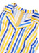 1950s Yellow White Blue Striped Lapel Romper