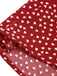 Red 1950s Spaghetti Strap Heart Print Dress