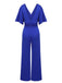1930s V-Neck Knitted Solid Jumpsuit
