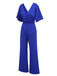 1930s V-Neck Knitted Solid Jumpsuit