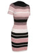 1960s Color Block Striped Knit Slim Dress