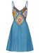 Blue 1960s Bohemian Cover Up