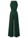 Green 1950s Sleeveless Buttoned Solid Jumpsuit