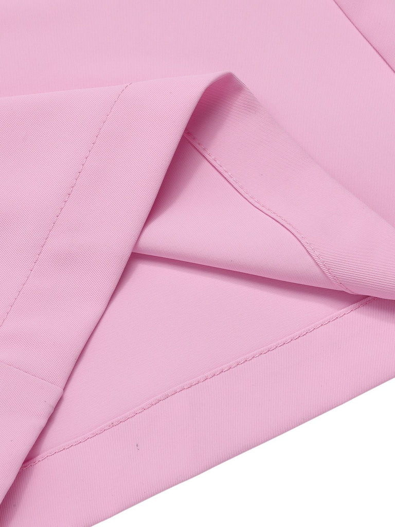 Pink 1950s Gingham Plaid Suspender Jumpsuit