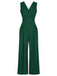 Green 1930s V-Neck Sleeveless Jumpsuit