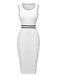 White 1960s Contrast Binding Knit Dress
