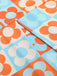 Orange & Blue 1960s Floral Stand Collar Dress