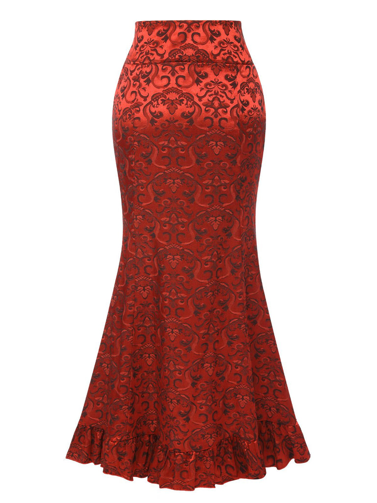 Vintage 1930s Punk Lace-Up Mermaid Skirt