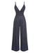 1950s Spaghetti Strap Deep V-Neck Jumpsuit