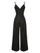 1950s Spaghetti Strap Deep V-Neck Jumpsuit