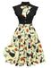 Yellow 1950s Halloween Bow Lapel Dress