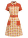Multicolor 1960s Daisy Lapel Belt Dress