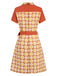 Multicolor 1960s Daisy Lapel Belt Dress