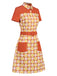 Multicolor 1960s Daisy Lapel Belt Dress