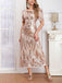 Beige 1920s Embroidered Sequined Evening Dress