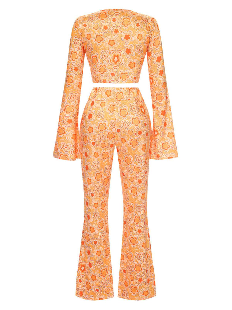 3PCS 1970s Flare Sleeve Disco Hippie Costume Set