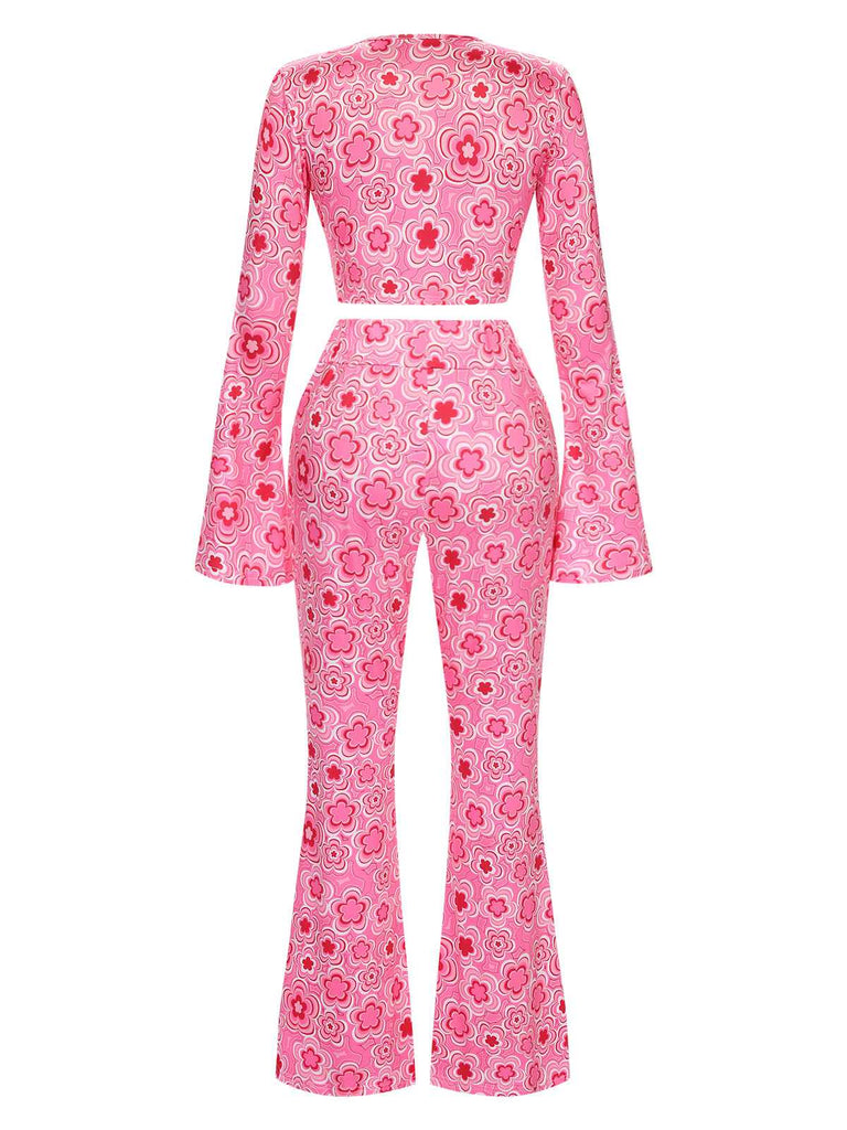 3PCS 1970s Flare Sleeve Disco Hippie Costume Set