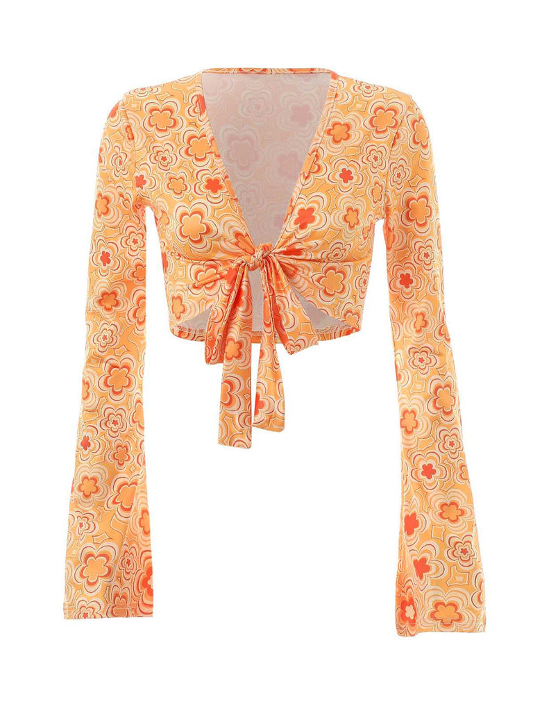 3PCS 1970s Flare Sleeve Disco Hippie Costume Set