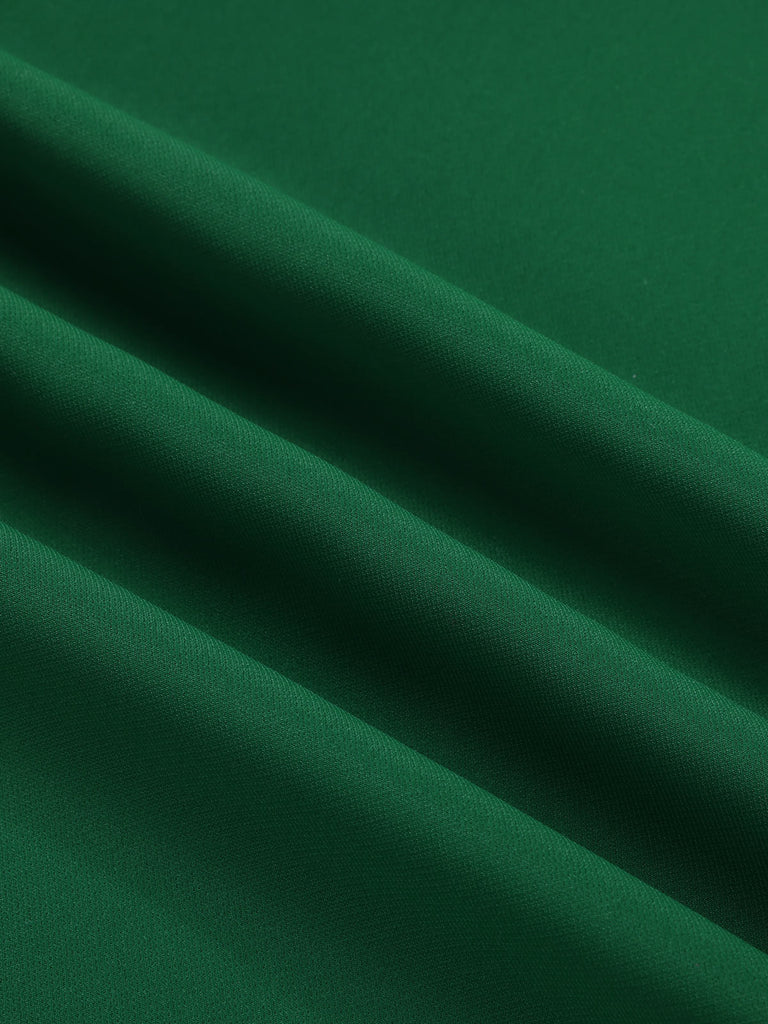 Green 1930s Tie Neck Plaids Butterflies Jumpsuit