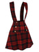 Red 1980s Scottish Plaid Overall skirt